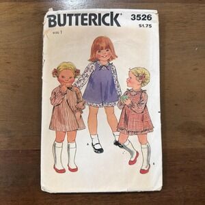 Rare 1970's Butterick Sewing Pattern 3526 Children's Size One